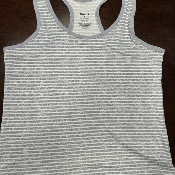 Born Striped Gray and White Tank Top - Picture 1 of 2